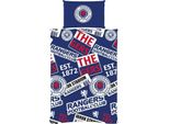 Rangers Fc - Con Toppe - Set Di Biancheria Da Letto BS2809 (Letto Singolo) (Blu/Bianco/Rosso)