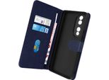 Avizar, Custodia Honor 70 Chesterfield In Pelle Fiore Con Supporto, Blu Scuro