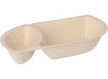 Conpax (Lm) 50 Vaschette Snack Canna Da Zucchero A 2 Sezioni 3,2 Cm X 9,7 Cm X 17,6 Cm Naturale | Foglio Di Alluminio (50 Pezzi)