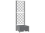 Vidaxl Fioriera Con Traliccio Grigio Chiaro 40X40X121,5 Cm Pp