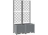 Vidaxl Fioriera Con Traliccio Grigio Chiaro 80X40X136 Cm Pp