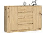 Akord Madia 2 Ante 4 Cassetti Rovere Artigianale 138X40X99 Cm