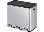 Eko - Pattumiera A Pedale Essential 1 Recycler 20+20+20 Litri - Plastica Acciaio Inox - Acciaio Inox Opaco
