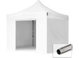 Toolport 3X3 M Gazebo Pieghevole Pvc, Premium Acciaio, Bianco