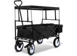 Yakimz Carrello A Mano Con Tetto Carrello A Mano Pieghevole Carrello Porta Attrezzi Da Giardino Carrello Da Trasporto Con Manico Telescopico Carrello Da Spiaggia Nero