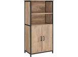 Vasagle Mobile Cucina Libreria Con 2 Vani A Giorno Con Ripiani Regolabili Libreria Con Ante Struttura In Acciaio Per Soggiorno Cucina Studio