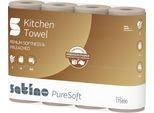 8X Satino By Wepa 175890 Rotolo Da Cucina Puresoft, 3 Veli, Marrone