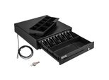 Cassetto Per Contanti Da 16 Pollici - Cassetto Per Contanti Quadrato - 3 Vie Di Rilascio - Connessione RJ11/RJ12 - 5 Scomparti Per Banconote E 8 Scomparti Per Monete - Negozio Di Alimentari Banca Ufficio Caffè Supermercato Bar.