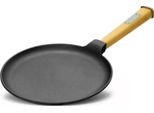 Padella Per CrêPes Ø24 Cm - Padella In Ghisa Per Frittate Padella Per Blini Padella Con Manico In Legno A Induzione