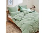 Set Di Biancheria Da Letto Blumtal 135X200 Verde - 100% Cotone - 2 Copripiumini + 2 Federe 40X80Cm