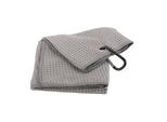 Asciugamano Da Golf In Microfibra Con Motivo Waffle, Asciugamano Fitness Assorbi Sudore Con Moschettone Per Sport E Fitness, Grigio