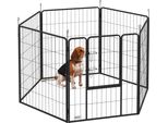 Pawhut, Recinto Per Cuccioli Alto 100 Cm, 6-TLG. Box Per Cani Fai Da Te Per Cuccioli Con Porta, Recinto Libero Per Cani Di Piccola, Media E Grande Taglia, Acciaio