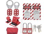 Kit Di Lockout Tagout, Multifunzionale, Con Cartello Di Avvertimento A Forma Di Hasp, Sicurezza, Lucchetto Rosso, Portatile