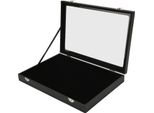 Espositore Per Spille, Trasparente, Antipolvere, Scatola Per Medaglie Militari, Gioielli, Collezione Di Spille, Pelle Nera Pu, 35X24X5Cm