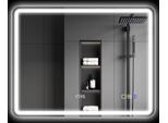 Homcom Specchio Da Bagno Con Illuminazione 70X90 Cm Specchio Led Specchio Da Parete Con Funzione Musicale Bluetooth Orologio Interruttore A Sfioramento Funzione Memoria