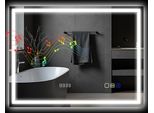 Homcom Specchio Da Bagno Con Illuminazione 80X60 Cm Specchio Led Specchio Da Parete Con Funzione Musicale Bluetooth Funzione Di Memoria