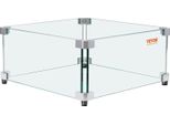 Parabrezza Per Caminetto A Gas Per Tavolo Da Fuoco Quadrato, 493 X 493 X 191 Mm, Trasparente, Parabrezza Temprato Per Caminetti, Protezione In Vetro Quadrato Di 8 Mm Di Spessore, Lastra Di Vetro Con Rivestimento Duro