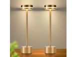 Zmh Led Lampada Da Tavolo 2ER Lampada Da Tavolo Ricaricabile Cordless Da Letto Dimmerabile Con USB-C Batteria Ricaricabile Lampada Touch Oro Lampade Da Tavolo Per Camera Da Letto Sala Da Pranzo Ufficio