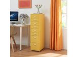 Roll Container 'KöKar' Con 8 Cassetti In Acciaio 109 X 28 X 41 Cm Giallo
