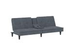 Syfax™ Divano Letto Con Portabicchieri In Velluto Grigio Scuro