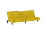 Syfax™ Divano Letto Con Portabicchieri In Velluto Giallo