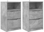 Syfax™ Comodini Con Cassetto 2 Pcs Grigio Cemento 40 X 30 X 467 Cm