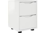 Syfax™ Comodino Bianco Lucido 30,5 X 30 X 43 Cm Legno Multistrato