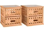 Syfax™ Comodini 2 Pz 34X34X34 Cm In Legno Massello Di Noce