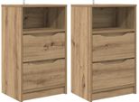 Syfax™ Comodini Con Cassetto 2 Pcs Rovere Artigianale 40 X 30 X 467 Cm