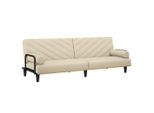 Syfax™ Divano Letto Con Braccioli Crema In Tessuto