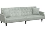 Syfax™ Divano Letto Con Braccioli Grigio Chiaro In Velluto