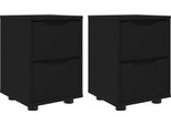 Syfax™ Comodini 2 Pcs Nero 30,5 X 30 X 43 Cm Legno Multistrato
