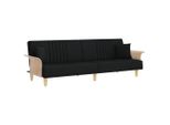 Syfax™ Divano Letto Con Braccioli Nero In Tessuto