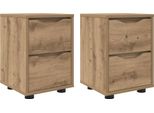 Syfax™ Comodini 2 Pcs Rovere Artigianale 30,5 X 30 X 43 Cm