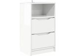 Syfax™ Comodino Bianco Lucido 40 X 30 X 467 Cm Legno Multistrato