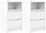 Syfax™ Comodini 2 Pcs Bianco Lucido 40 X 30 X 467 Cm Legno Multistrato