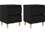 Syfax™ Mobiletti Da Letto 2 Pcs Rovere Nero 40 X 35 X 50 Cm
