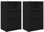 Syfax™ Comodini 2 Pcs Nero 40 X 30 X 467 Cm Legno Multistrato