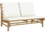 Syfax™ Panca Da Giardino Con Cuscini Bianco Crema In Bambù