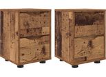 Syfax™ Comodini Con Cassetto 2 Pcs Legno Vecchio 30,5 X 30 X 43 Cm