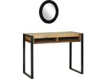 Syfax™ Tavolo Da Trucco Con Specchio Marrone Legno Massello Di Mango