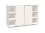 Syfax™ Credenza Bianca 120X35X80 Cm In Legno Massello Di Pino