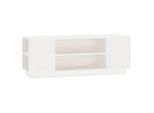 Syfax™ Mobile Porta Tv Bianco 110X35X40,5 Cm In Legno Massello Di Pino