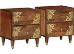 Syfax™ Armadio Da Notte 2 Pcs Marrone Miele 40 X 33 X 46 Cm