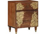 Syfax™ Comodino Con Porta Con Cassetto Marrone Miele 50 X 33 X 60 Cm