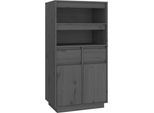 Syfax™ Credenza Grigia 60X40X116,5 Cm In Legno Massello Di Pino