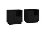 Syfax™ Comodini 2 Pz Neri 50X34X50 Cm In Legno Massello Di Pino