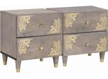Syfax™ Armadio Da Notte Con Cassetto 2 Pcs Grigio 40 X 33 X 46 Cm