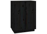 Syfax™ Credenza Nera 60X35X80 Cm In Legno Massello Di Pino