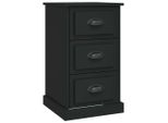 Syfax™ Comodino Nero 39X39X67 Cm In Legno Multistrato